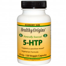 Healthy Origins, 5-HTP ( триптофан ), 50 mg, 120 капсул 