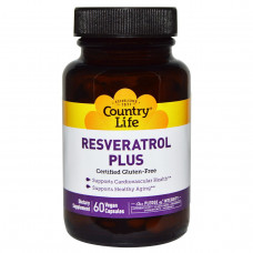 Ресвератрол (Resveratrol Plus), Country Life, 60 капсул