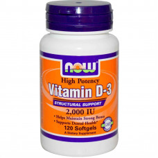 Now Foods, Витамин D-3, 2 000 МЕ, 240 капсул