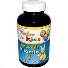 Carlson Labs, Жевательный витамин С, для детей, 250 мг, 60 таблеток