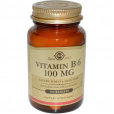  Витамин В6, Solgar, 100 мг, 100 таблеток