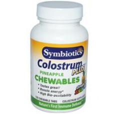 Колострум Молозиво Symbiotics , Жевательные ананасовые таблетки Colostrum Plus, 120 Жевательных Таблеток