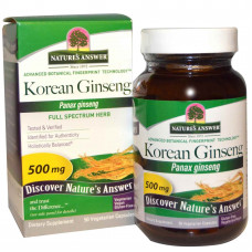 Nature's Answer, Korean Ginseng, 500 mg, 50 Veggie Caps