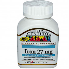  Железо, 21st Century Health Care, 27 мг, 110 таблеток