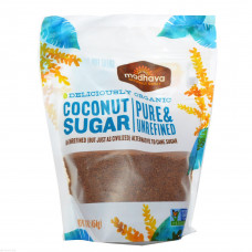 Кокосовый сахар, Coconut Sugar, Madhava Natural Sweeteners, 454 г